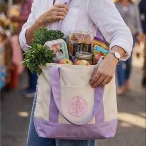 Trader Joe’s 2026 lavender large canvas tote